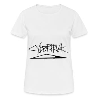 Cybertruck Design mit schriftzug - Frauen T-Shirt atmungsaktiv - Weiß - Vorne - AI Model Female 172 dark (172cm)