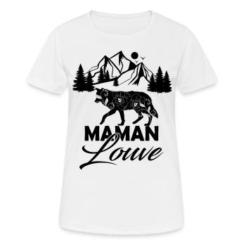 Maman louve 3 - T-shirt respirant Femme - blanc - Devant - AI Model Female 172 dark (172cm)