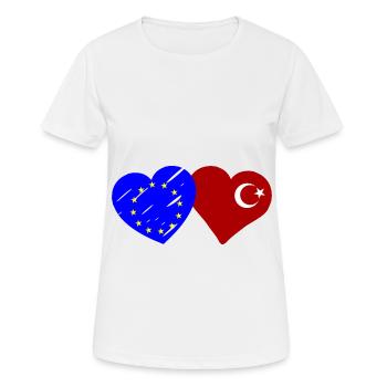 Europa und Türkei Allianz - Frauen T-Shirt atmungsaktiv - Weiß - Vorne - AI Model Female 172 dark (172cm)