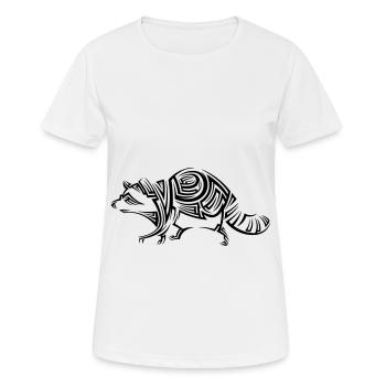 Raccoon Tribal Tattoo - Women's Breathable T-Shirt - white - Front - AI Model Female 172 dark (172cm)