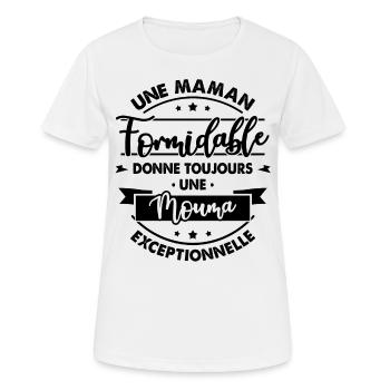 Maman formidable donne Mouma Exceptionnelle - T-shirt respirant Femme - blanc - Devant - AI Model Female 172 dark (172cm)