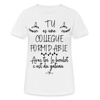 Femme Collègue Formidable la Meilleure - T-shirt respirant Femme - blanc - Devant - AI Model Female 172 dark (172cm)