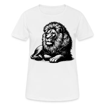 Reclining lion, predator, big cat, lion design - Women's Breathable T-Shirt - white - Front - AI Model Female 172 dark (172cm)