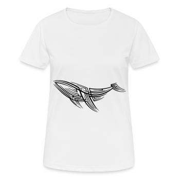 Whale Tribal Tattoo - Women's Breathable T-Shirt - white - Front - AI Model Female 172 dark (172cm)
