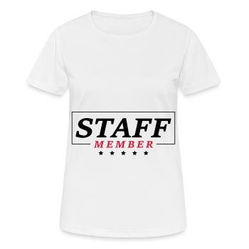 staff member - T-shirt respirant Femme - blanc - Devant - AI Model Female 172 dark (172cm)