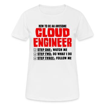 Cloud-Administrator Cloud-Devops - Frauen T-Shirt atmungsaktiv - Weiß - Vorne - AI Model Female 172 dark (172cm)