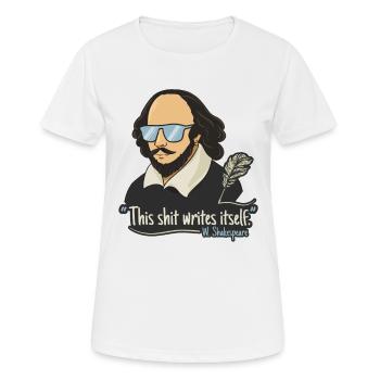 Witziges William Shakespeare Zitat Design - Frauen T-Shirt atmungsaktiv - Weiß - Vorne - AI Model Female 172 dark (172cm)