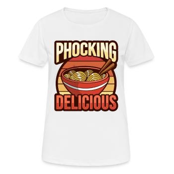 Phocking Delicious asiatische Pho-Nudelsuppe - Frauen T-Shirt atmungsaktiv - Weiß - Vorne - AI Model Female 172 dark (172cm)
