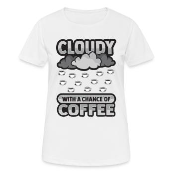 Nuageux avec une chance pour la conception de café - T-shirt respirant Femme - blanc - Devant - AI Model Female 172 dark (172cm)