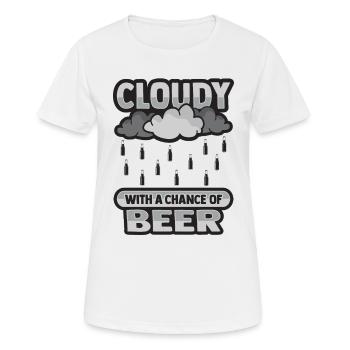 Nuageux avec une chance pour la conception de la bière - T-shirt respirant Femme - blanc - Devant - AI Model Female 172 dark (172cm)