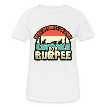 Burpees - Frauen T-Shirt atmungsaktiv - Weiß - Vorne - AI Model Female 172 dark (172cm)