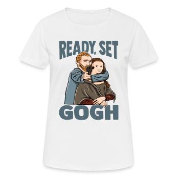 Van Gogh Art Mona Lisa - T-shirt respirant Femme - blanc - Devant - AI Model Female 172 dark (172cm)