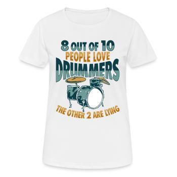 Conception de percussions de batterie - T-shirt respirant Femme - blanc - Devant - AI Model Female 172 dark (172cm)