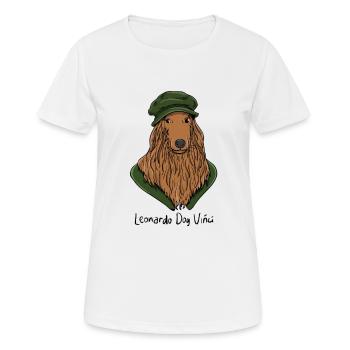 Künstler Da Vinci Hund Kunst - Frauen T-Shirt atmungsaktiv - Weiß - Vorne - AI Model Female 172 dark (172cm)
