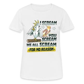 Tropischer Vogel Schrei Papageien Kakadu - Frauen T-Shirt atmungsaktiv - Weiß - Vorne - AI Model Female 172 dark (172cm)