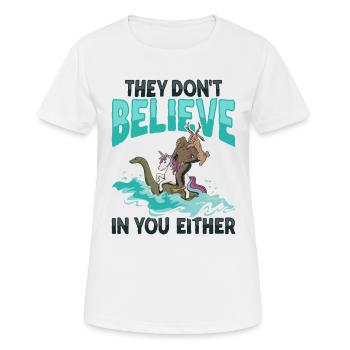 Kryptozoologie Kryptid Bigfoot Einhorn Loch Ness - Frauen T-Shirt atmungsaktiv - Weiß - Vorne - AI Model Female 172 dark (172cm)