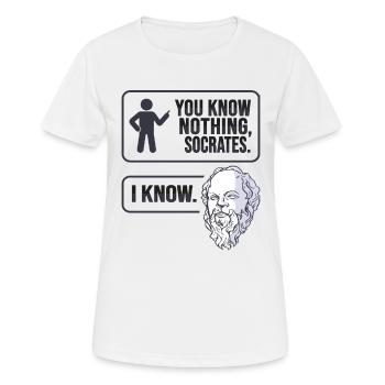 Socrate Philosophie Design pour un philosophe - T-shirt respirant Femme - blanc - Devant - AI Model Female 172 dark (172cm)