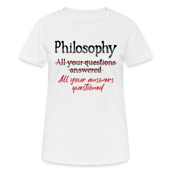 Questions philosophiques Design pour philosophes - T-shirt respirant Femme - blanc - Devant - AI Model Female 172 dark (172cm)