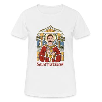 Philosophie de Saint Nietzsche - T-shirt respirant Femme - blanc - Devant - AI Model Female 172 dark (172cm)