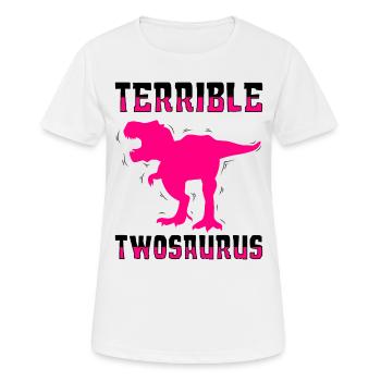 Terrifiant Twosaurus - T-shirt respirant Femme - blanc - Devant - AI Model Female 172 dark (172cm)