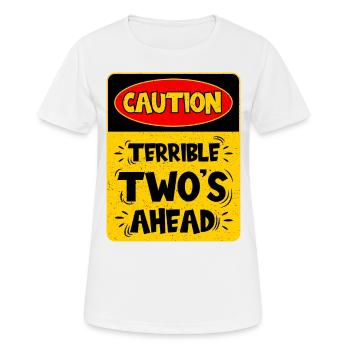 Attention: Deux terribles sur le chemin - T-shirt respirant Femme - blanc - Devant - AI Model Female 172 dark (172cm)