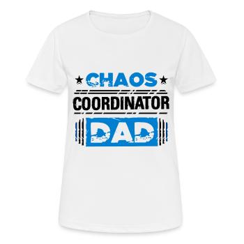 Chaos-Koordinator Papa Vatertag - Frauen T-Shirt atmungsaktiv - Weiß - Vorne - AI Model Female 172 dark (172cm)