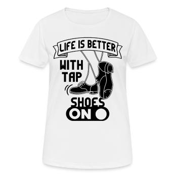 Tap Dancer Tap Dance Shoes Tap Dance Instructor - Women's Breathable T-Shirt - white - Front - AI Model Female 172 dark (172cm)