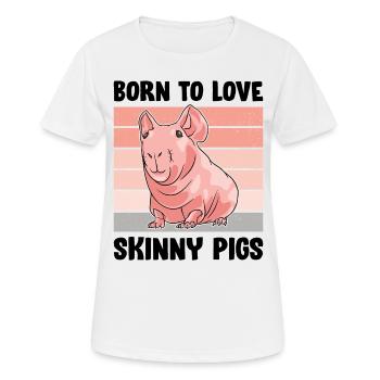 Cochon d’Inde sans poils Cochon maigre - T-shirt respirant Femme - blanc - Devant - AI Model Female 172 dark (172cm)