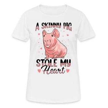 Cochon d’Inde sans poils Cochon maigre - T-shirt respirant Femme - blanc - Devant - AI Model Female 172 dark (172cm)