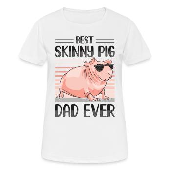 Cochon d’Inde sans poils Cochon maigre - T-shirt respirant Femme - blanc - Devant - AI Model Female 172 dark (172cm)