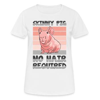 Cochon d’Inde sans poils Cochon maigre - T-shirt respirant Femme - blanc - Devant - AI Model Female 172 dark (172cm)