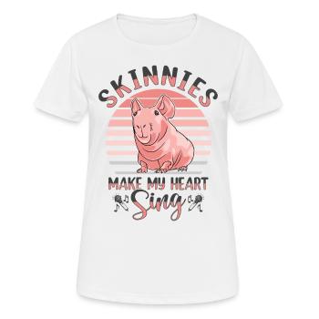 Cochon d’Inde sans poils Cochon maigre - T-shirt respirant Femme - blanc - Devant - AI Model Female 172 dark (172cm)