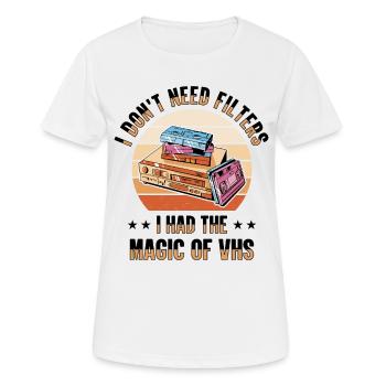 Vintage Movie Lover Retro Vhs Cassette 80s 90s - Women's Breathable T-Shirt - white - Front - AI Model Female 172 dark (172cm)