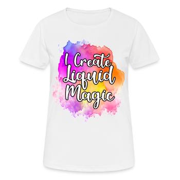 Maler Leinwand Flüssigkeit Malerei Kunst Farbe - Frauen T-Shirt atmungsaktiv - Weiß - Vorne - AI Model Female 172 dark (172cm)