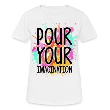Maler Leinwand Flüssigkeit Malerei Kunst Farbe - Frauen T-Shirt atmungsaktiv - Weiß - Vorne - AI Model Female 172 dark (172cm)