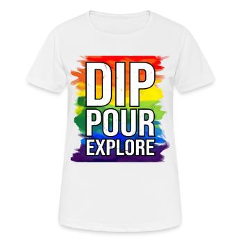 Painter Canvas Liquid Painting Art Paint - Women's Breathable T-Shirt - white - Front - AI Model Female 172 dark (172cm)
