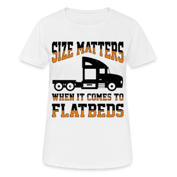 LKW Flachbettmaschine Frachtfahrzeug - Frauen T-Shirt atmungsaktiv - Weiß - Vorne - AI Model Female 172 dark (172cm)