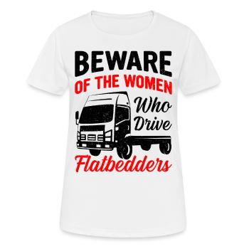 Camion à plateau Machine Cargo Vehicle - T-shirt respirant Femme - blanc - Devant - AI Model Female 172 dark (172cm)