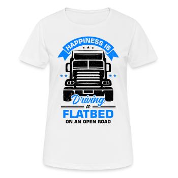 Camion à plateau Machine Cargo Vehicle - T-shirt respirant Femme - blanc - Devant - AI Model Female 172 dark (172cm)