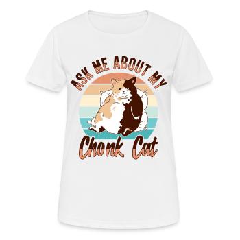 Kitty Fette Katze Liebhaber Meme Kätzchen Miau - Frauen T-Shirt atmungsaktiv - Weiß - Vorne - AI Model Female 172 dark (172cm)