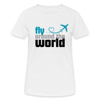 Fly around the world (2) - Women's Breathable T-Shirt - white - Front - AI Model Female 172 dark (172cm)