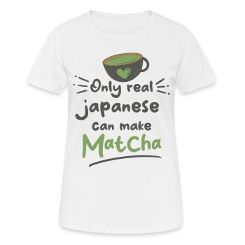 Grüntee-Liebhaber Japanischer Matcha-Latte-Drink - Frauen T-Shirt atmungsaktiv - Weiß - Vorne - AI Model Female 172 dark (172cm)