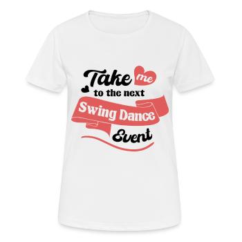Lindy Hop Swing Dance Couple Dancer Swing Dance - Women's Breathable T-Shirt - white - Front - AI Model Female 172 dark (172cm)