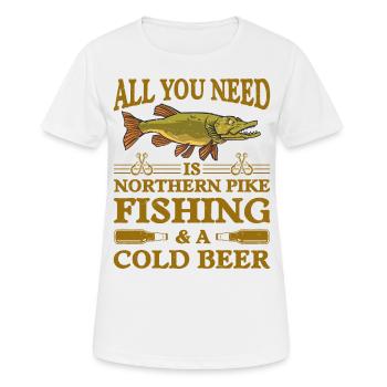 Fisherman Fisherman Fisherman Nordic Pike - Women's Breathable T-Shirt - white - Front - AI Model Female 172 dark (172cm)