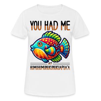 Humuhumunukunukuapua'a Riff-drückerfisch - Frauen T-Shirt atmungsaktiv - Weiß - Vorne - AI Model Female 172 dark (172cm)