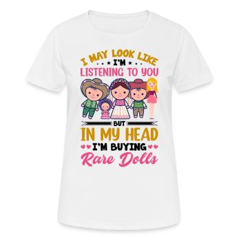Collectible Doll Porcelain Doll Antique - Women's Breathable T-Shirt - white - Front - AI Model Female 172 dark (172cm)