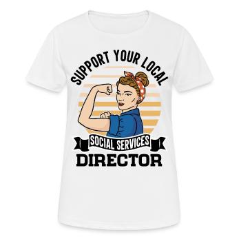 Directeur de la bureaucratie des services sociaux - T-shirt respirant Femme - blanc - Devant - AI Model Female 172 dark (172cm)