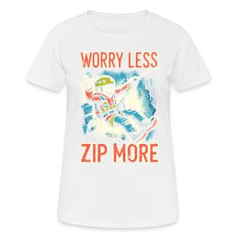Ziplining Extremsport - Frauen T-Shirt atmungsaktiv - Weiß - Vorne - AI Model Female 172 dark (172cm)