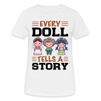 Collectible Doll Porcelain Doll Antique - Women's Breathable T-Shirt - white - Front - AI Model Female 172 dark (172cm)