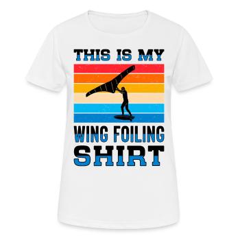 Wingsurfing Foil Wing Wing Boarding Wing Foiling - Frauen T-Shirt atmungsaktiv - Weiß - Vorne - AI Model Female 172 dark (172cm)